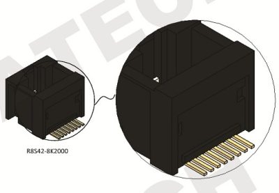 RJ45 8P8C Jack 180˚ SMT Type With Stability