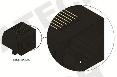 RJ45 8P8C Jack 90˚ SMT Type