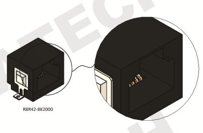RJ45 8P8C Jack 90˚ SMT Type With Stability