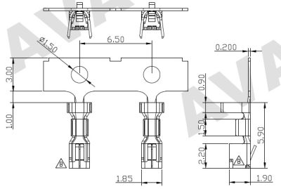 Wafer 2.50mm Crimp type Terminal Wafer 2.50mm Crimp type Terminal